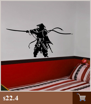 Naklejka Kendo maska samuraj Ninja plakat artystyczne Vinyl ozdobne malowidło wojownik - Wianko - 31