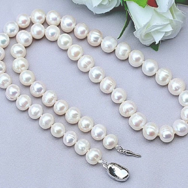 Naszyjnik z dużymi, naturalnymi perłami słodkowodnymi 925 Sterling Silver 11-12-13-15mm dla kobiet - Wianko - 5