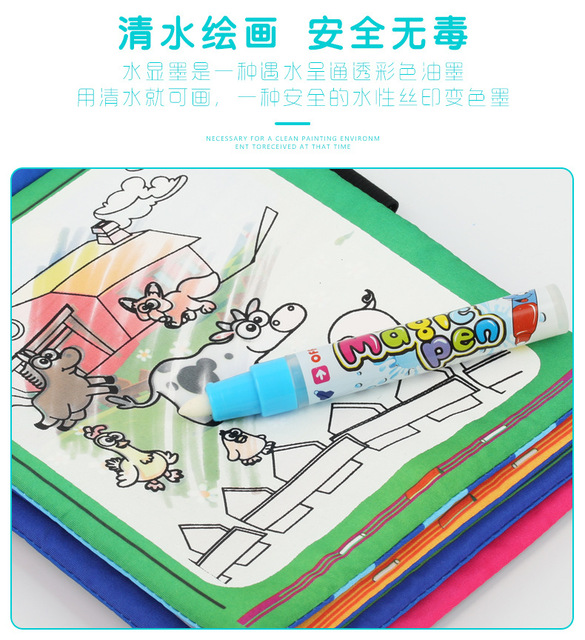 Magiczna woda szkicownik-kolorowanka dla dzieci - magiczny długopis, tablica do pisania Doodle Book, zabawka edukacyjna, prezenty bożonarodzeniowe - Wianko - 13