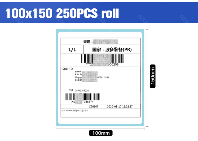 Rolkowy papier termiczny o szerokości 4 cali (100mm) do drukarki etykiet transportowych z uchwytem stojakem - Wianko - 7