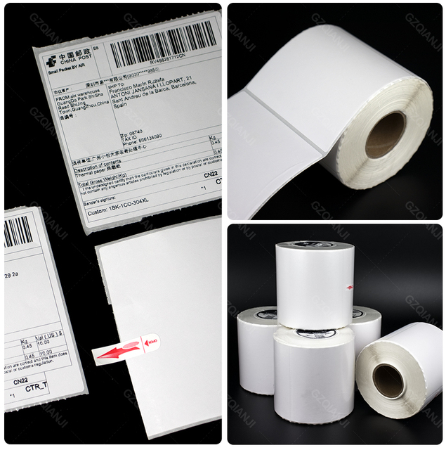 Rolkowy papier termiczny o szerokości 4 cali (100mm) do drukarki etykiet transportowych z uchwytem stojakem - Wianko - 6