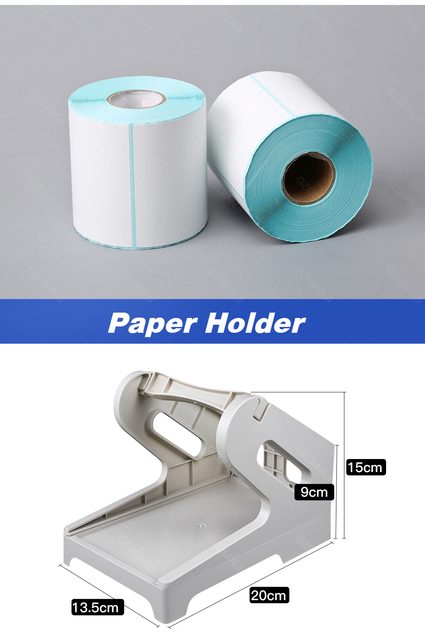 Rolkowy papier termiczny o szerokości 4 cali (100mm) do drukarki etykiet transportowych z uchwytem stojakem - Wianko - 8