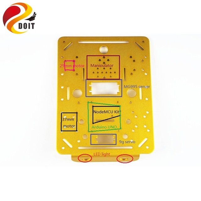 Metalowy Panel Rama dla Samochodu Zdalnie Sterowanego DIY Robot Pojazdu Arduino ESP8266 Nodemcu Prawdziwe Części - Wianko - 7