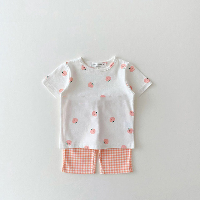 Zestaw domowej odzieży dziecięcej z krótkim rękawem - Engepapa lato: piżama dla chłopca/dziewczynki w owocowe wzory ani męczące kolory - Wianko - 3