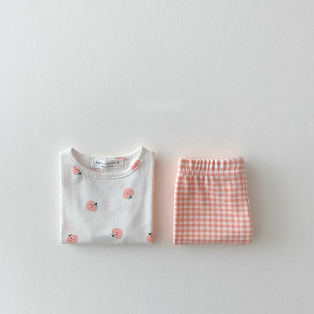 Zestaw domowej odzieży dziecięcej z krótkim rękawem - Engepapa lato: piżama dla chłopca/dziewczynki w owocowe wzory ani męczące kolory - Wianko - 12