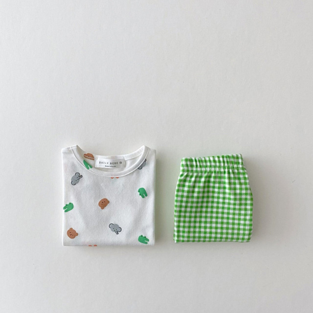 Zestaw domowej odzieży dziecięcej z krótkim rękawem - Engepapa lato: piżama dla chłopca/dziewczynki w owocowe wzory ani męczące kolory - Wianko - 11