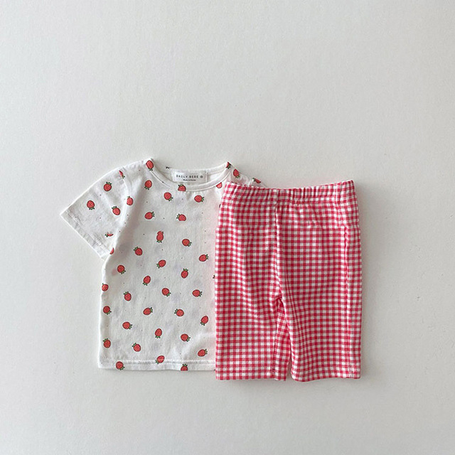Zestaw domowej odzieży dziecięcej z krótkim rękawem - Engepapa lato: piżama dla chłopca/dziewczynki w owocowe wzory ani męczące kolory - Wianko - 7