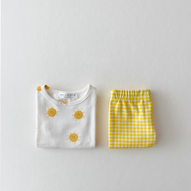 Zestaw domowej odzieży dziecięcej z krótkim rękawem - Engepapa lato: piżama dla chłopca/dziewczynki w owocowe wzory ani męczące kolory - Wianko - 9