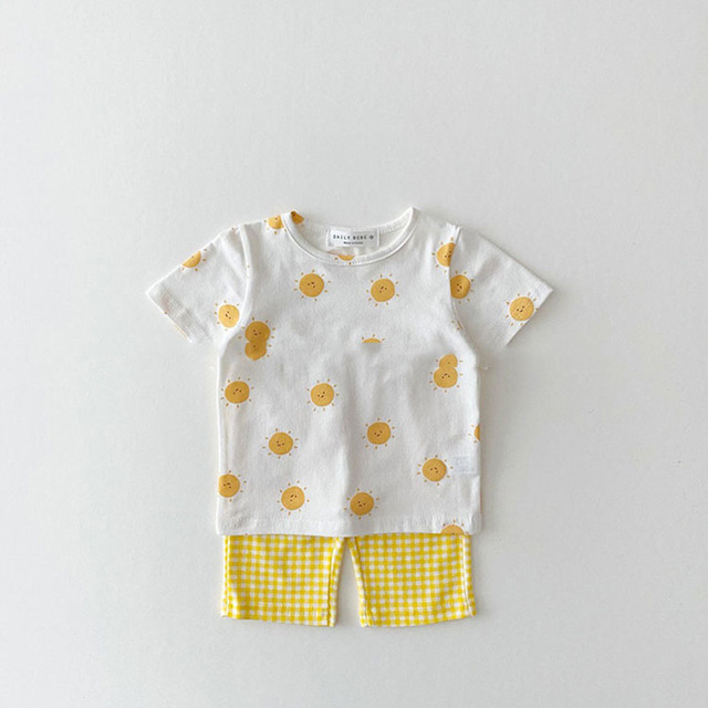 Zestaw domowej odzieży dziecięcej z krótkim rękawem - Engepapa lato: piżama dla chłopca/dziewczynki w owocowe wzory ani męczące kolory - Wianko - 2