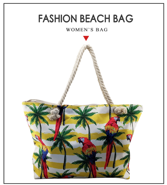 Plażowa torba damska z łatwym dostępem Nicole & Co, wykonana z przyjaznego środowisku płótna - Wianko - 3