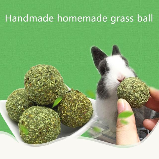 Kulka do szlifowania dla zwierząt domowych z naturalną trawą - królik, świnka morska, Totoro - Wianko - 3