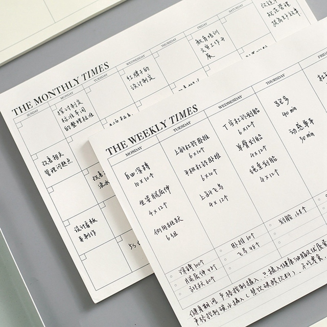 Biznes kalendarz tygodniowy i miesięczny, rozkładany notatnik z codziennym harmonogramem - Wianko - 7