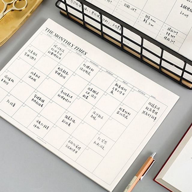 Biznes kalendarz tygodniowy i miesięczny, rozkładany notatnik z codziennym harmonogramem - Wianko - 3