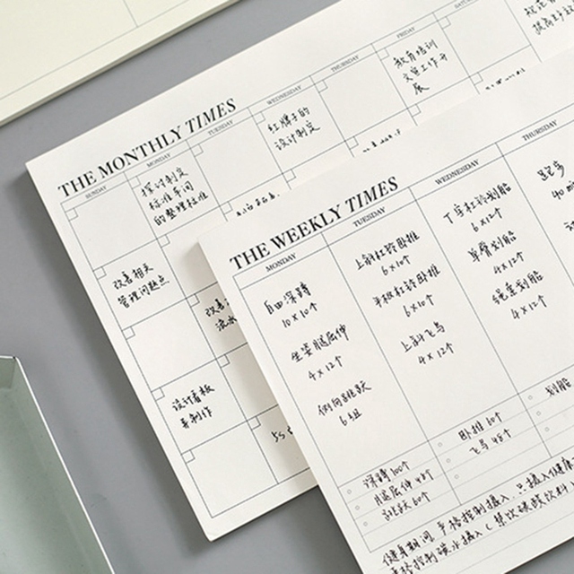 Biznes kalendarz tygodniowy i miesięczny, rozkładany notatnik z codziennym harmonogramem - Wianko - 4