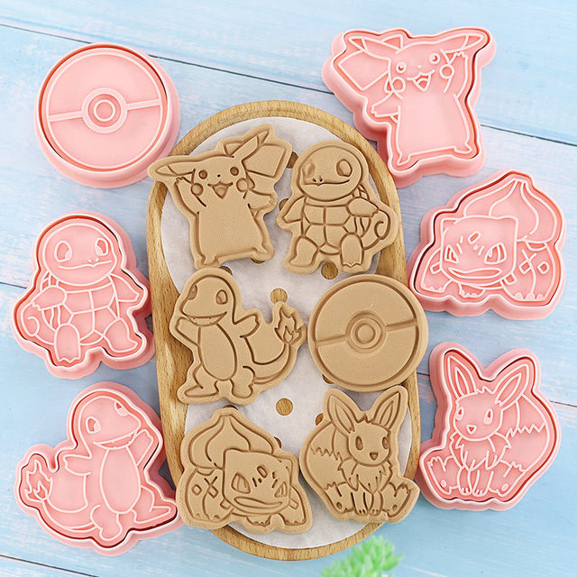 6 sztuk zestawu do pieczenia ciastek Pokemon Cookie Mold 3D z Pikachu Anime DIY dla dzieci - Wianko - 4