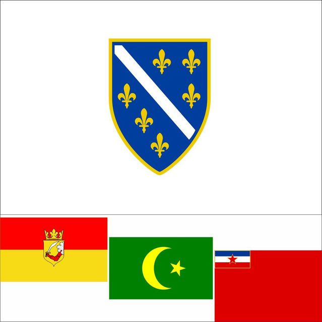Flaga Bośni i Hercegowiny 1922, biała, niebieska i żółta, 150X90 cm, 120g - Wianko - 5