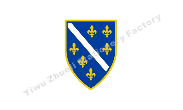 Flaga Bośni i Hercegowiny 1922, biała, niebieska i żółta, 150X90 cm, 120g - Wianko - 17