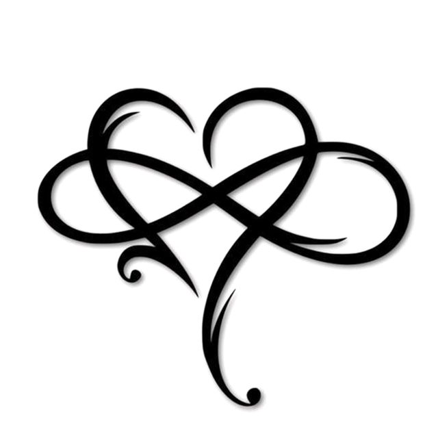 Metalowe serce z symbolem nieskończoności - wisiorek ścienny Art Love, metalowa dekoracja do sypialni, salonu i drzwi domowych - Wianko - 5