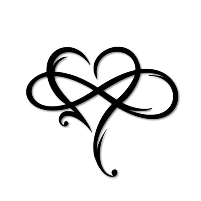 Metalowe serce z symbolem nieskończoności - wisiorek ścienny Art Love, metalowa dekoracja do sypialni, salonu i drzwi domowych - Wianko - 4