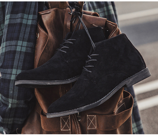Męskie sztyblety Chelsea - buty klasyczne, modne, sznurowane, markowe, czarne - Wianko - 22