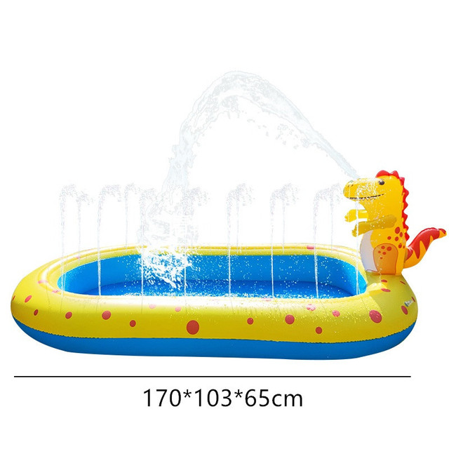 Nadmuchiwany basen zraszający dla dzieci 3 w 1 z poduszką Splash Pad, idealny na zabawę w wodzie w ogrodzie - Wianko - 4