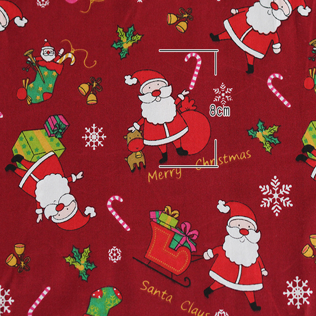 Tkanina świąteczna Xmas bawełniana z motywem świętego Mikołaja, drzewka i bałwanka do szycia patchworku, metry - Wianko - 33