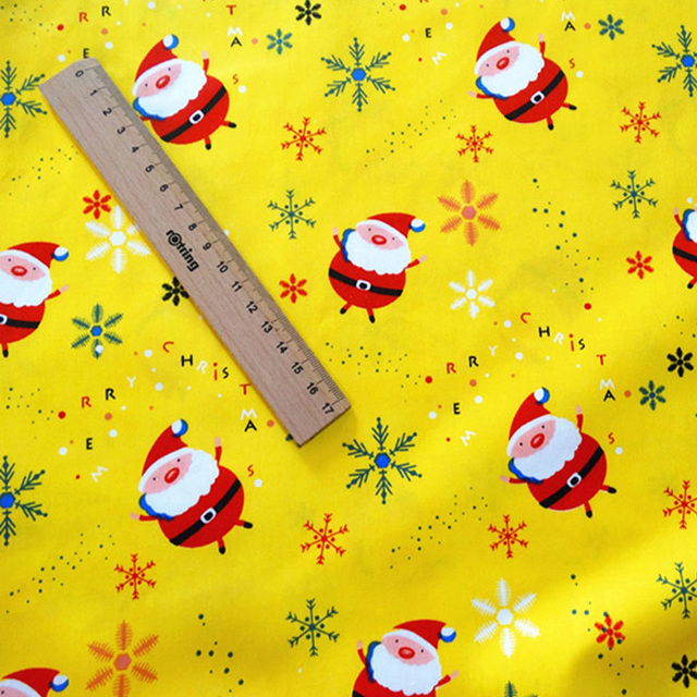 Tkanina świąteczna Xmas bawełniana z motywem świętego Mikołaja, drzewka i bałwanka do szycia patchworku, metry - Wianko - 14
