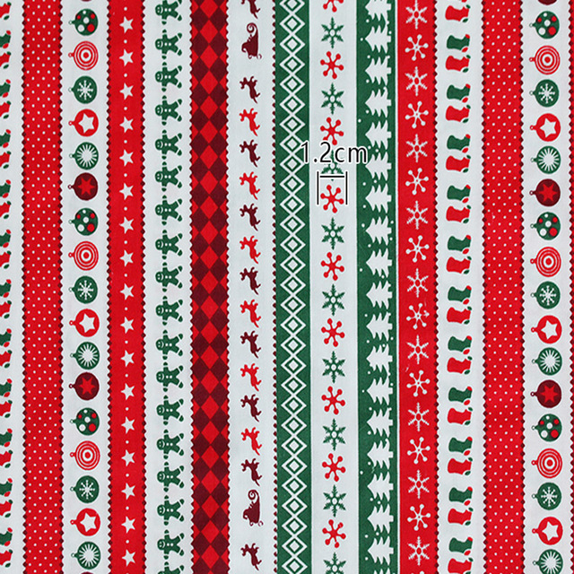 Tkanina świąteczna Xmas bawełniana z motywem świętego Mikołaja, drzewka i bałwanka do szycia patchworku, metry - Wianko - 19