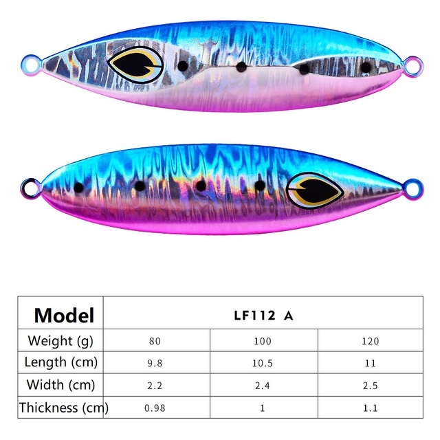 Zestaw 5 sztuk: Jigging fishing Lure jig metalowy łyżka 80g 100g 120g do łowienia ryb przynęty na Shore powolne w Japonii, idealne na Fish Bass w słonowodne - Wianko - 9