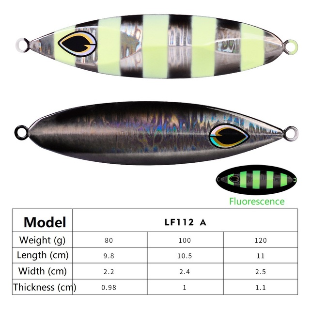 Zestaw 5 sztuk: Jigging fishing Lure jig metalowy łyżka 80g 100g 120g do łowienia ryb przynęty na Shore powolne w Japonii, idealne na Fish Bass w słonowodne - Wianko - 7