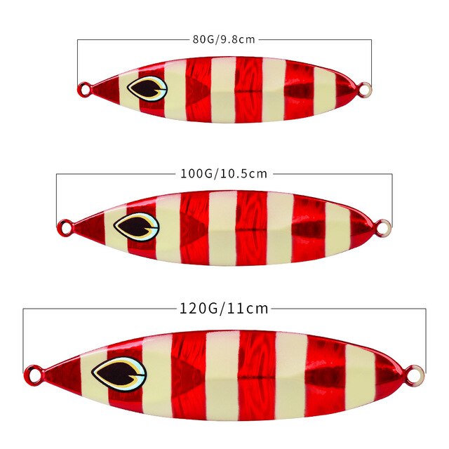 Zestaw 5 sztuk: Jigging fishing Lure jig metalowy łyżka 80g 100g 120g do łowienia ryb przynęty na Shore powolne w Japonii, idealne na Fish Bass w słonowodne - Wianko - 4