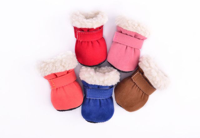 Ciepłe bawełniane botki zimowe dla małych psów, antypoślizgowe i odporne na zużycie, z zagęszczonymi butami i niskimi obcasami - Wianko - 6