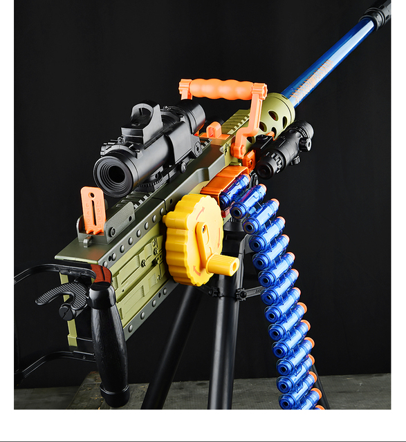 Elektryczny Pistolet Zabawkowy Dla Chłopca Gatling Maszyna Pistonowa M2 z Miekkimi Pociskami - Wianko - 15