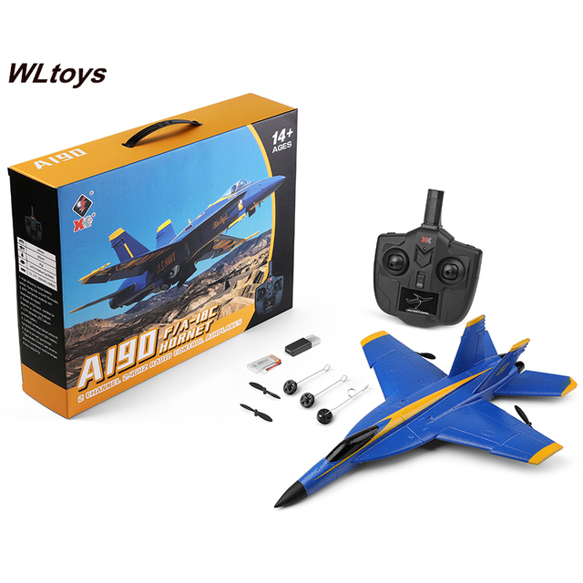 Wltoys XK A190 F-18 - zdalnie sterowany model F/A-18C 2-kanalowy samolot, 2.4GHz radiowe sterowanie, 6-osiowy dron pilot zdalnego sterowania szybowiec - Wianko - 4