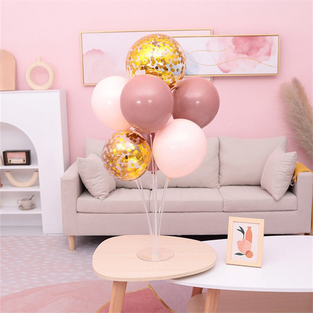 20 sztuk Retro balonów fasola wklej Dusty różowy brzoskwinia - dekoracje DIY na Baby Shower, urodziny, przyjęcie ślubne - złote konfetti Globos - Wianko - 5