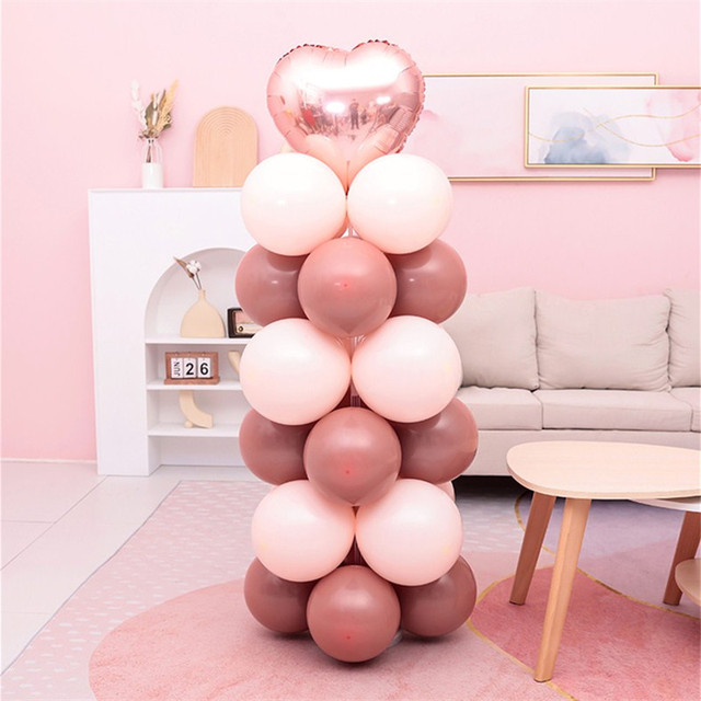 20 sztuk Retro balonów fasola wklej Dusty różowy brzoskwinia - dekoracje DIY na Baby Shower, urodziny, przyjęcie ślubne - złote konfetti Globos - Wianko - 6