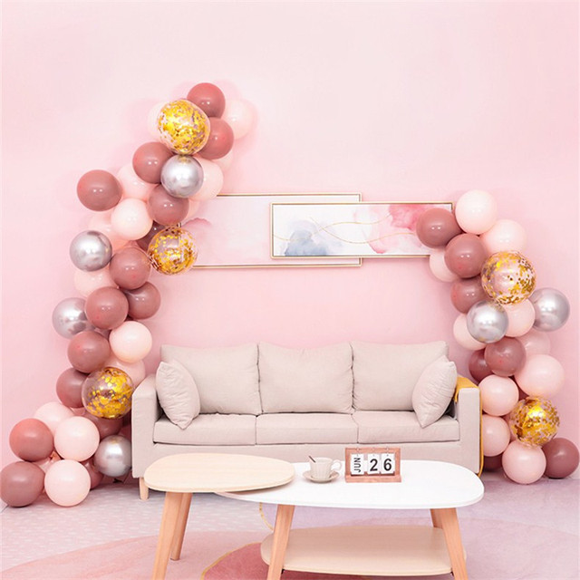 20 sztuk Retro balonów fasola wklej Dusty różowy brzoskwinia - dekoracje DIY na Baby Shower, urodziny, przyjęcie ślubne - złote konfetti Globos - Wianko - 2