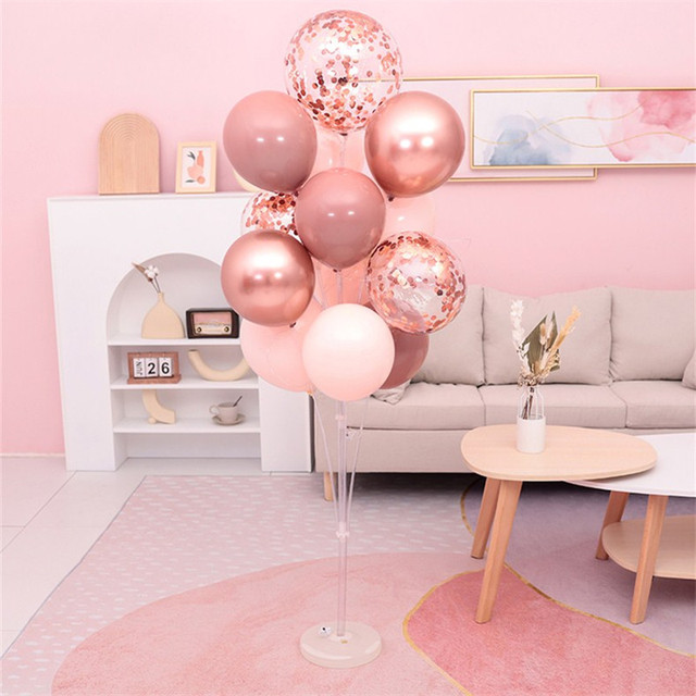 20 sztuk Retro balonów fasola wklej Dusty różowy brzoskwinia - dekoracje DIY na Baby Shower, urodziny, przyjęcie ślubne - złote konfetti Globos - Wianko - 3