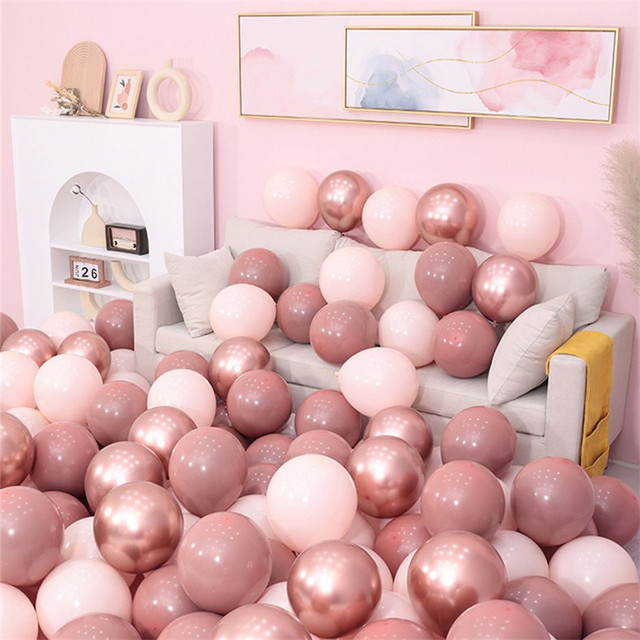 20 sztuk Retro balonów fasola wklej Dusty różowy brzoskwinia - dekoracje DIY na Baby Shower, urodziny, przyjęcie ślubne - złote konfetti Globos - Wianko - 8