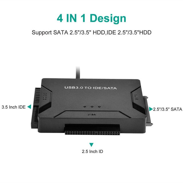 ZUIDID Adapter USB 3.0 do SATA IDE ATA - czterokrajowa specyfikacja (EU/U.S./U.K./Australia) - Wianko - 5