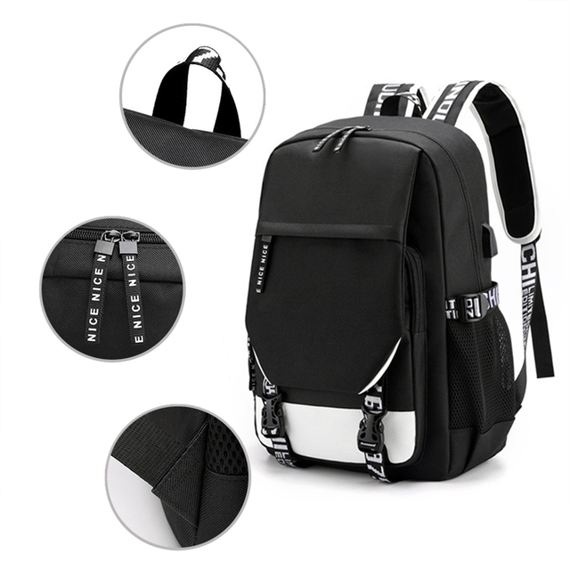 Plecak Anime Captor z USB, wykonany z wysokiej jakości płótna, idealny dla młodzieży i studentów, na co dzień, z miejscem na laptopa - Wianko - 13