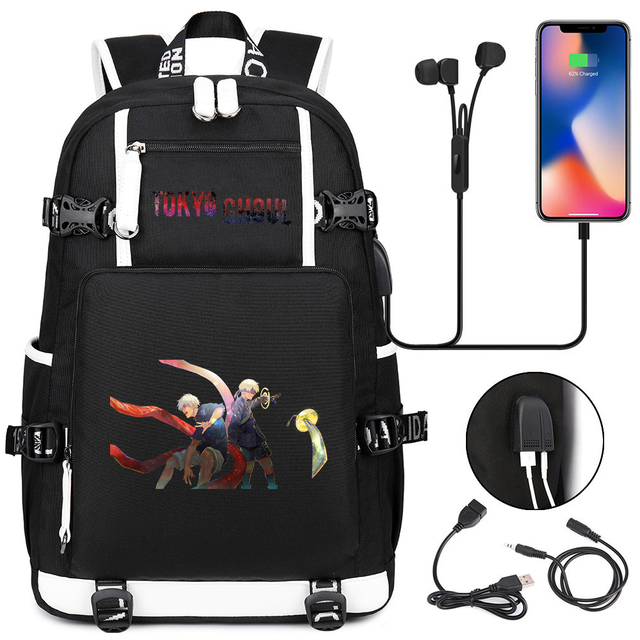 Plecak Tokyo Ghoul Casual, na zamek błyskawiczny, szkoły torby dla nastolatków, tornister Unisex, uczeń podróżujący na laptopa, torby na ramię - Wianko - 4