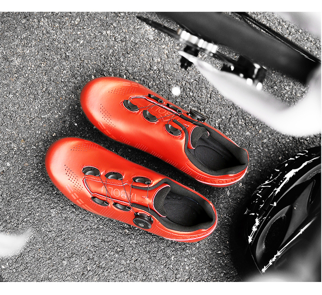 Buty rowerowe szosowe pomarańczowe damskie SPD MTB antypoślizgowe, samoblokujące, profesjonalne, unisex - Wianko - 15