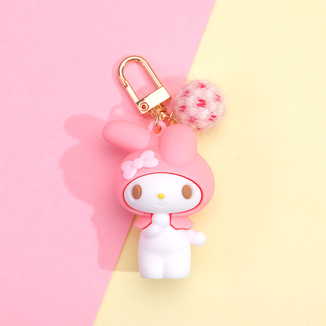 Brelok do kluczyków Sanrio Kuromi Mymelody Kitty w stylu Kawaii - śliczny mały prezent z wiszącą laleczką na boże narodzenie dla chłopca i dziewczyny - Wianko - 10