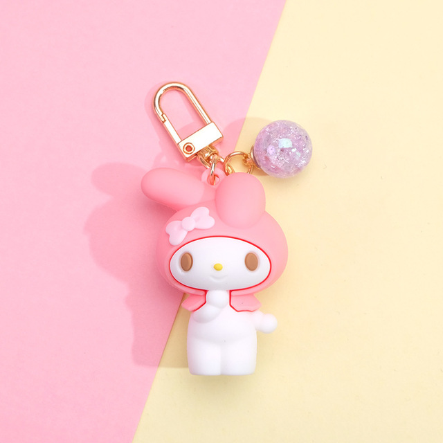Brelok do kluczyków Sanrio Kuromi Mymelody Kitty w stylu Kawaii - śliczny mały prezent z wiszącą laleczką na boże narodzenie dla chłopca i dziewczyny - Wianko - 11