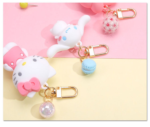 Brelok do kluczyków Sanrio Kuromi Mymelody Kitty w stylu Kawaii - śliczny mały prezent z wiszącą laleczką na boże narodzenie dla chłopca i dziewczyny - Wianko - 25