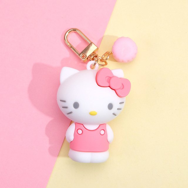 Brelok do kluczyków Sanrio Kuromi Mymelody Kitty w stylu Kawaii - śliczny mały prezent z wiszącą laleczką na boże narodzenie dla chłopca i dziewczyny - Wianko - 6