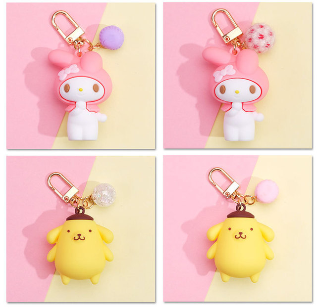 Brelok do kluczyków Sanrio Kuromi Mymelody Kitty w stylu Kawaii - śliczny mały prezent z wiszącą laleczką na boże narodzenie dla chłopca i dziewczyny - Wianko - 26