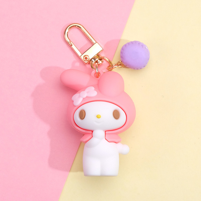 Brelok do kluczyków Sanrio Kuromi Mymelody Kitty w stylu Kawaii - śliczny mały prezent z wiszącą laleczką na boże narodzenie dla chłopca i dziewczyny - Wianko - 9