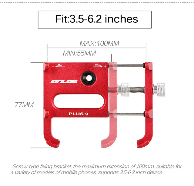 GUB uchwyt rowerowy na smartfon 3.5-6.2 cala ze regulacją i uniwersalnym klipem - Wianko - 5